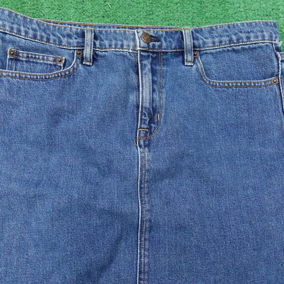 J CREW 100% COTTON DENIM CUT OFF SKIRT WOMENS SIZE 8 - Picture 2 of 6